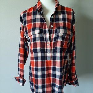 Old Navy, flannel, half button, tunic top